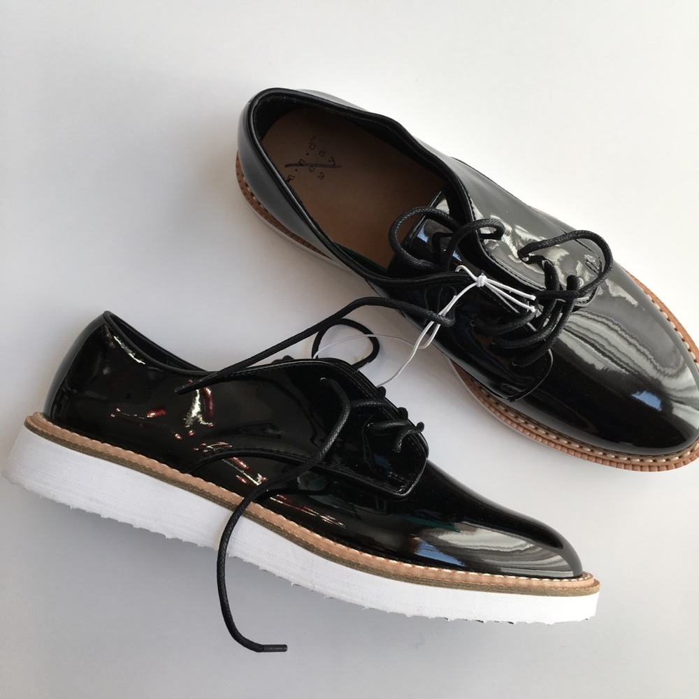 A New Day Jaynee Black Patent Oxfords New - Picture 4 of 5